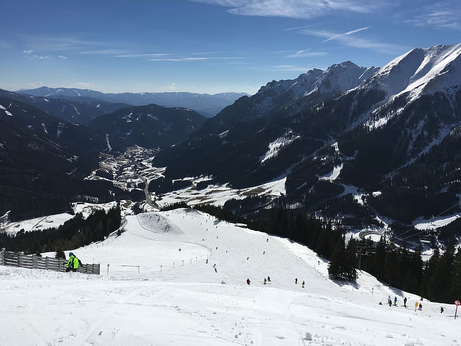 ski, austria, winter, snow, landscape, nature, holiday, vacation HD wallpaper