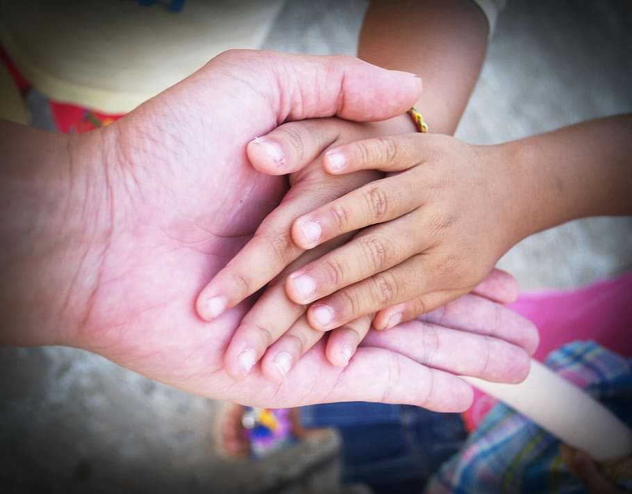 toddler's hand holding elder person's hand, care, help, elderly HD wallpaper