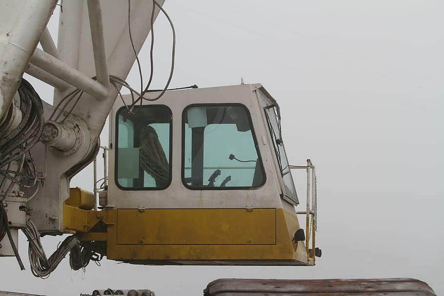 crane, cabin, high, vacuum, building, lyon, to build, construction machine HD wallpaper