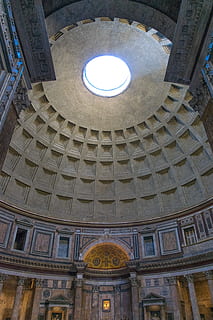 pantheon, oculo, rome, architecture, low angle view, built structure HD wallpaper