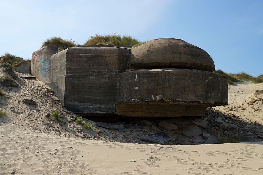 bunker, france, normandy, bray dunes, dunkirk, dunkerque, atlantic wall