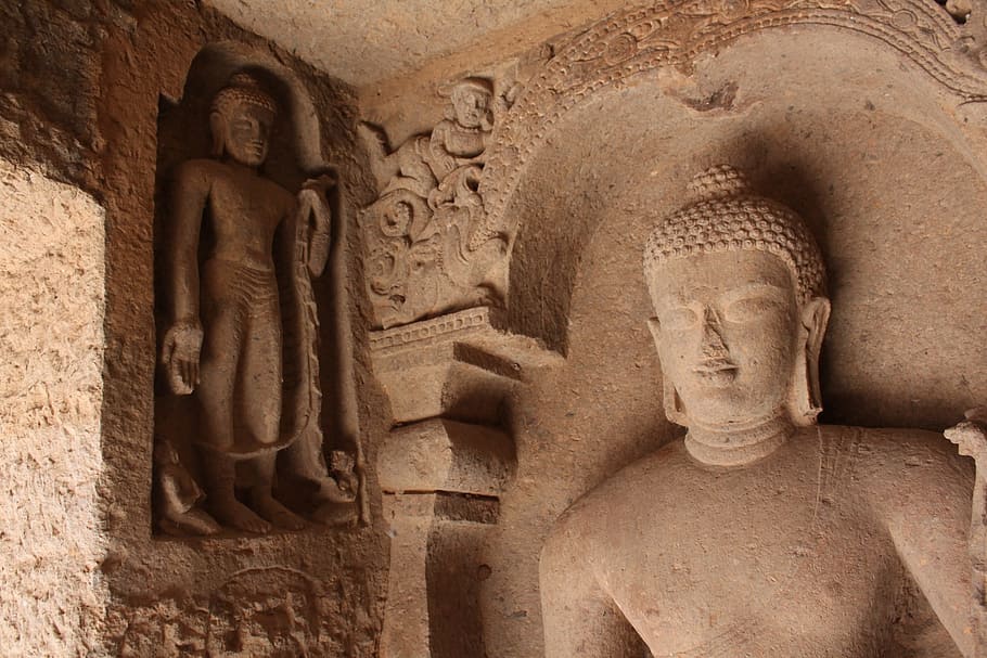 Spiritual, Buddha, Temple, Sculptures, statue, religion, gautam, HD wallpaper