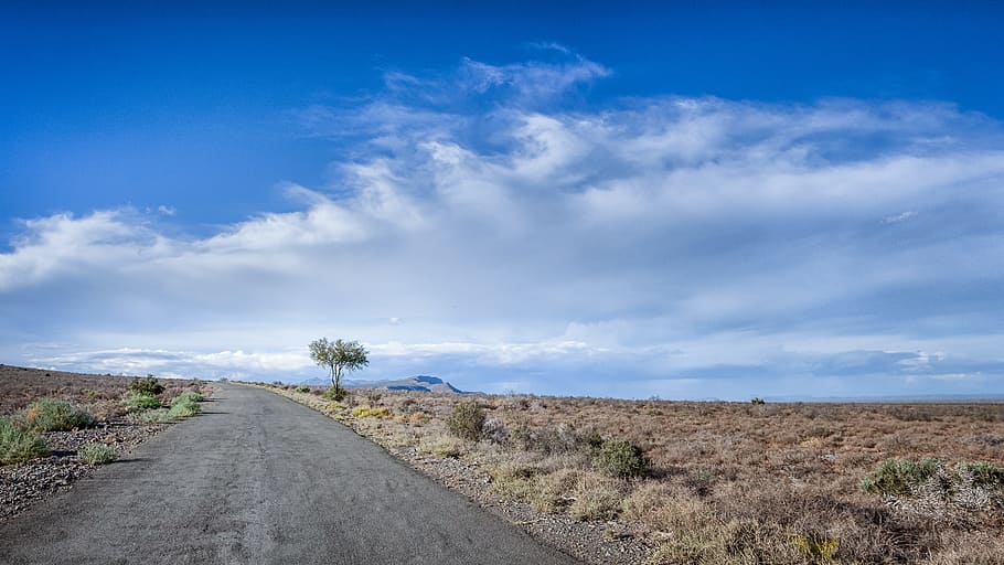 road, tree, clouds, outdoor, rural, country, summer, countryside HD wallpaper