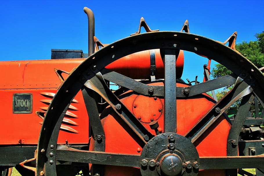 Steam Engine, Red, Power, Mobile, black, agriculture, museum HD wallpaper