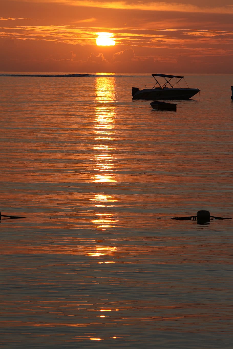 Sunset, Sea, Ocean, reflection, water, nautical vessel, mode of transport HD wallpaper