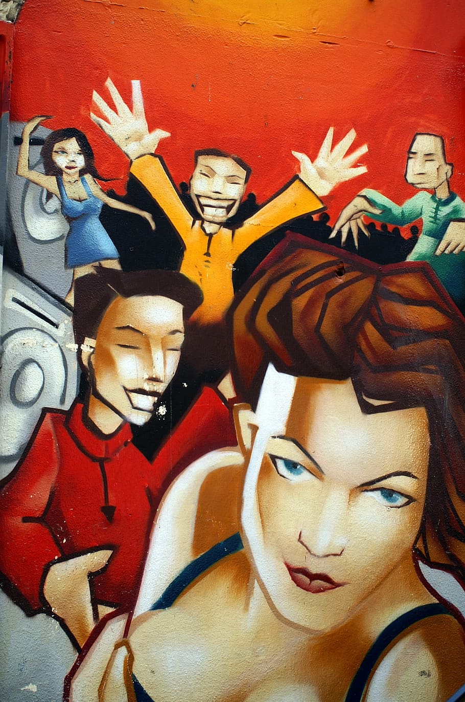 wall painting, graffity, facade, human representation, art and craft HD wallpaper