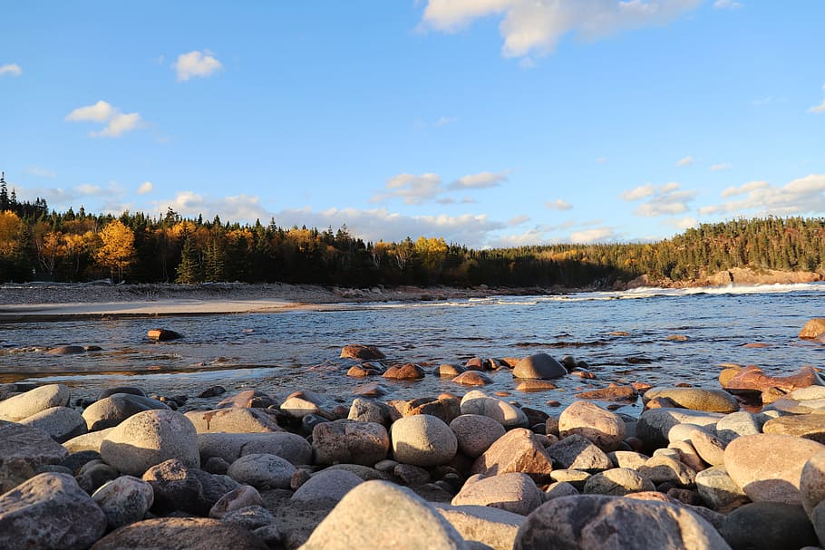 waters, nature, sky, lake, landscape, panorama, travel, canada HD wallpaper