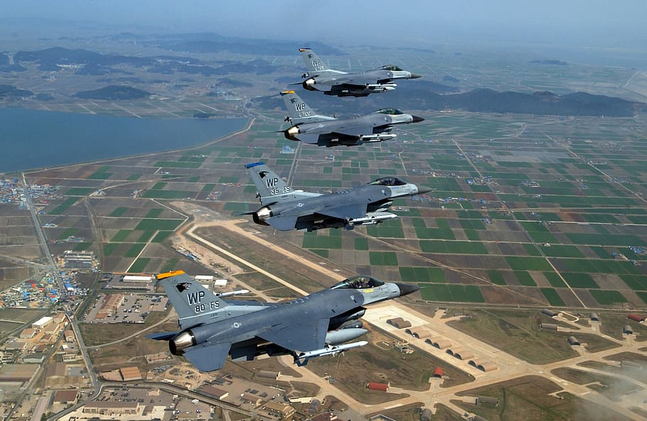 Kunsan Air Base in Gunsan, South Korea, fighter planes, photos, HD wallpaper