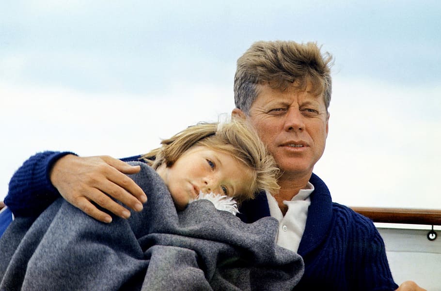 John F. Kennedy hugging boy, john kennedy, caroline kennedy, 35th president