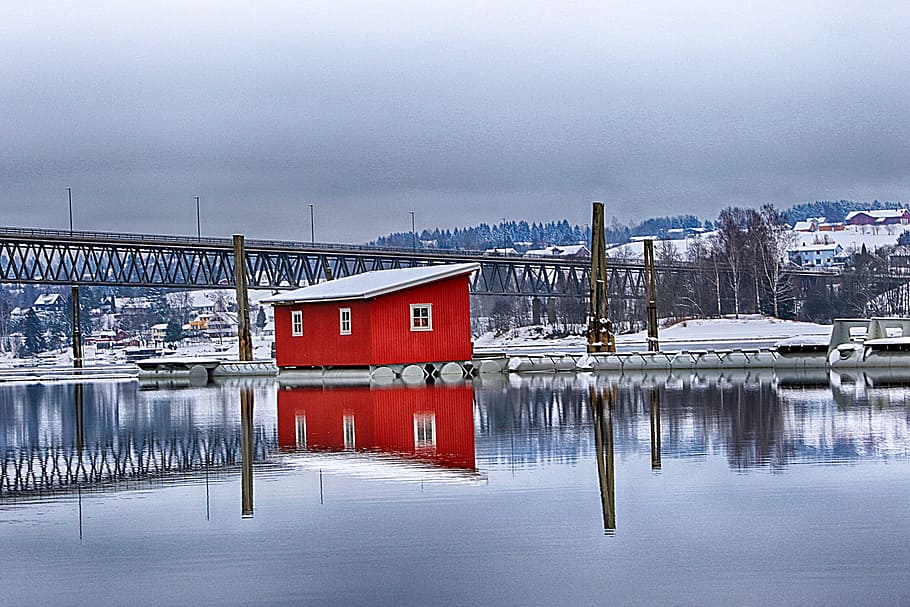 water, winter, outdoors, reflection, horizontal plane, architecture HD wallpaper