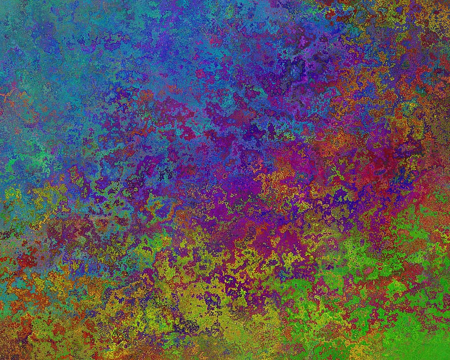 green and multicolored abstract painting, background, texture HD wallpaper