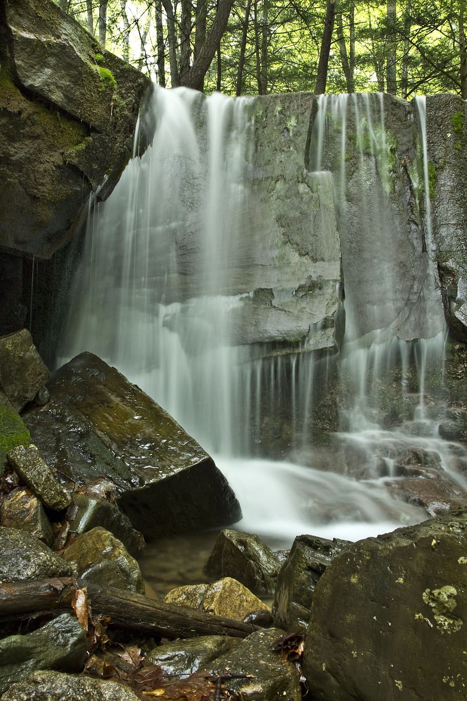 waterfall, cascade, stream, rock, flowing, wet, creek, flowing water HD wallpaper