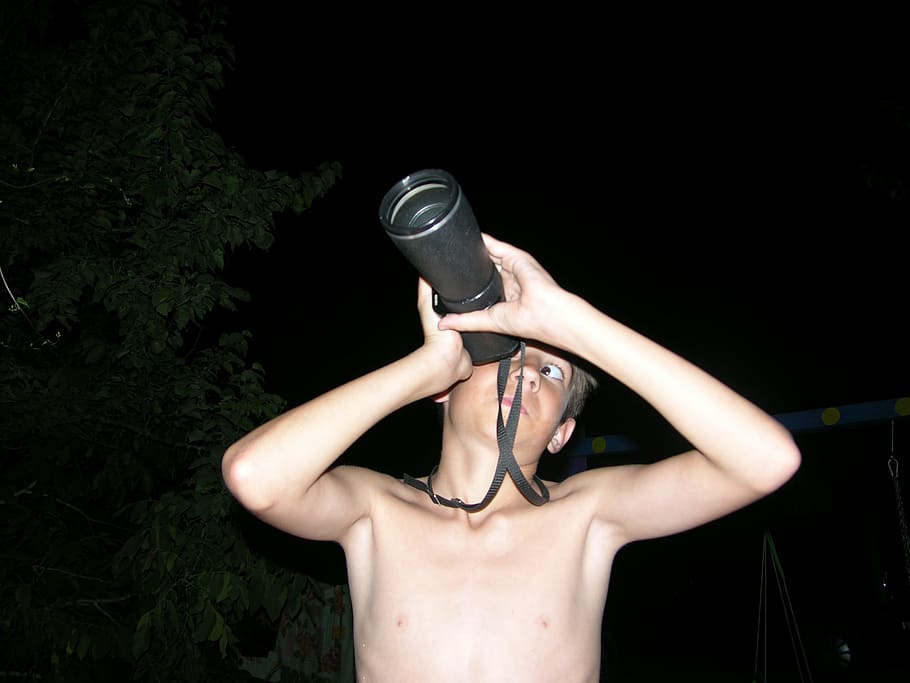 at night, eye, boy, one person, shirtless, front view, young adult HD wallpaper