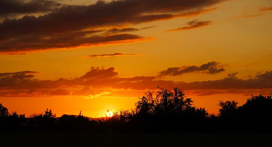 time lapse of sky, sunset, setting sun, abendstimmung, clouds HD wallpaper