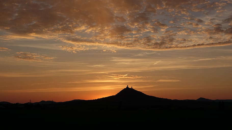 west, castle, landscape, clouds, twilight, sunset, sky, scenics - nature HD wallpaper