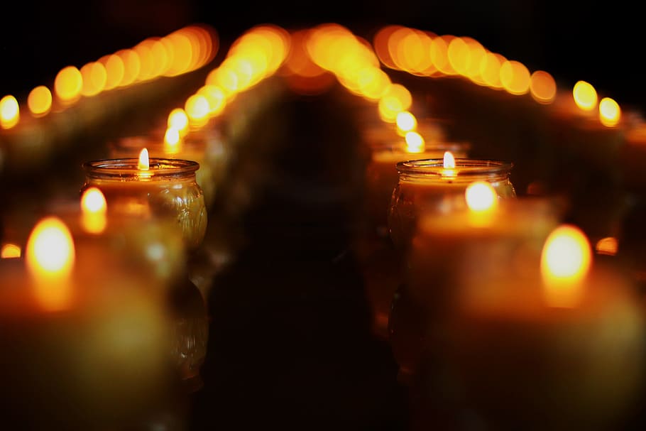 photo of candle lights, fire, red, zen, italy, asia, meditation HD wallpaper