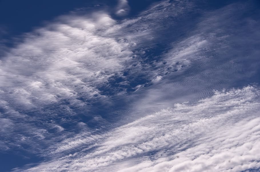 sky, clouds, blue, white, pattern, fluffy, cloudscape, weather HD wallpaper