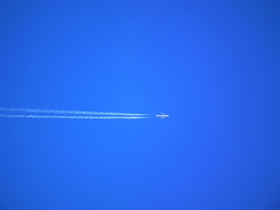 plane, sky, flight, contrail, blue, height, airplane, air vehicle HD wallpaper