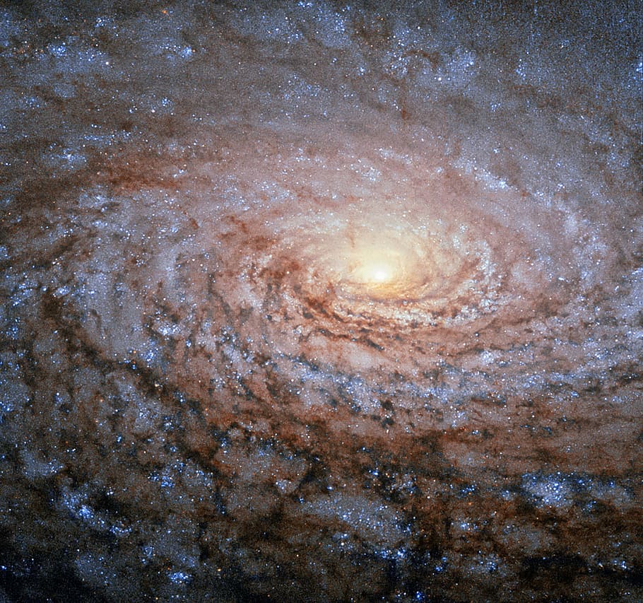 galaxy, spiral arms, messier 63, hubble, telescope, sunflower galaxy, HD wallpaper