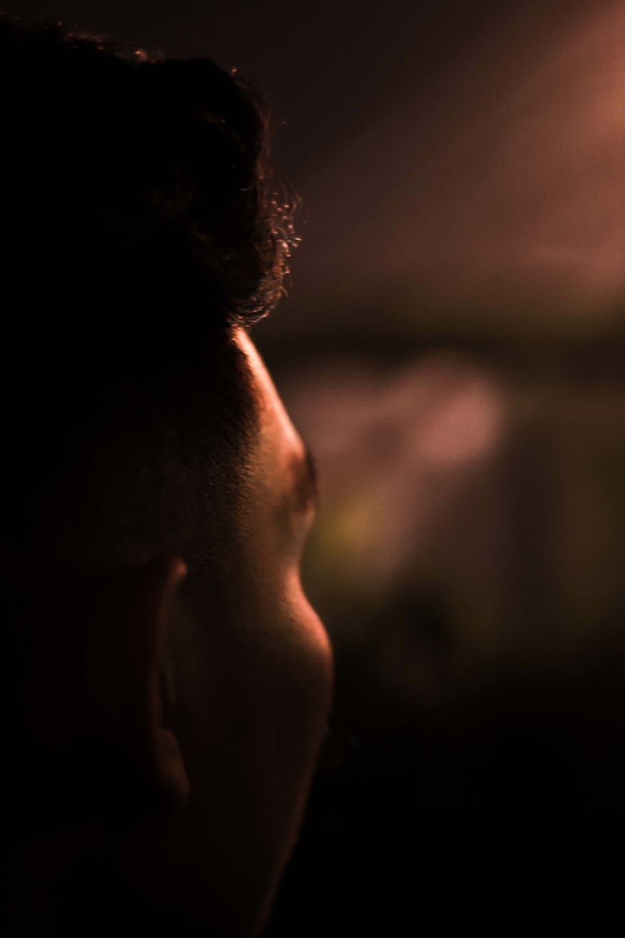 focus photo of man head, untitled, face, light, contrast, sunlight HD wallpaper