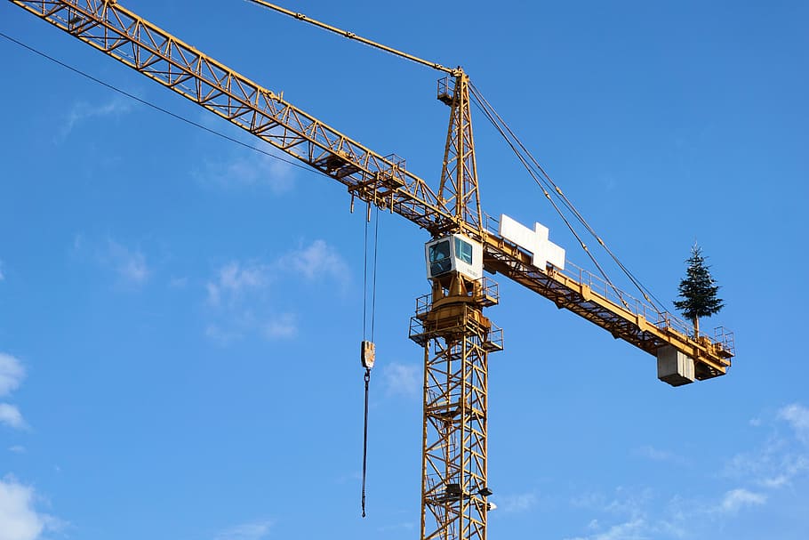 crane, site, baukran, construction work, technology, sky, build HD wallpaper