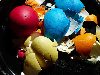 assorted-color egg shell lot, eggshell, easter eggs, colorful HD wallpaper