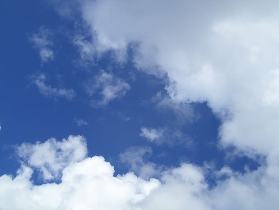 sky, clouds, blue, weather, cloudscape, air, heaven, high, fluffy HD wallpaper