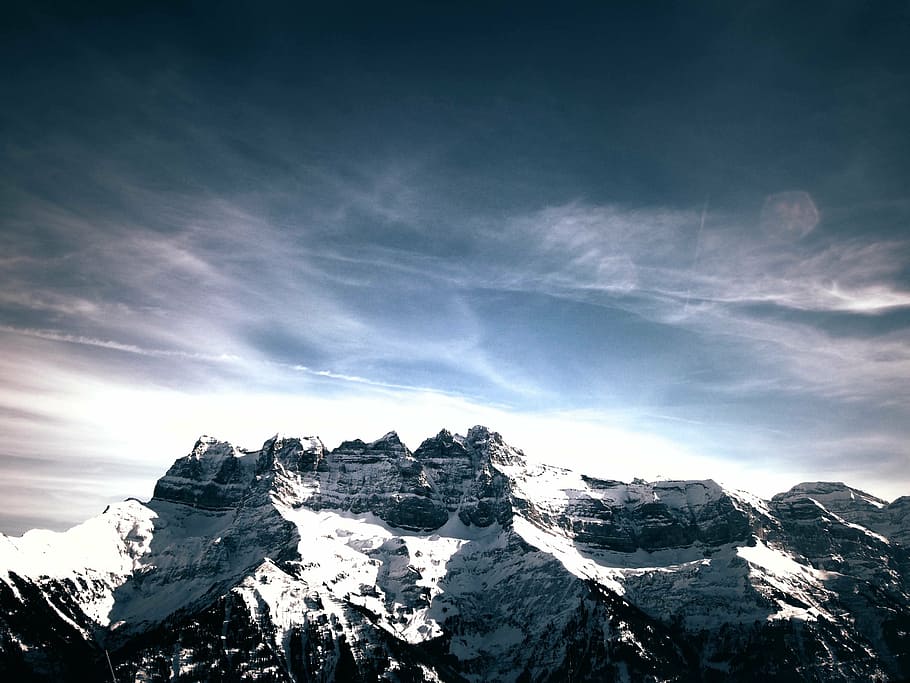 mountain, peak, sky, summit, environment, nature, rock, scenery HD wallpaper