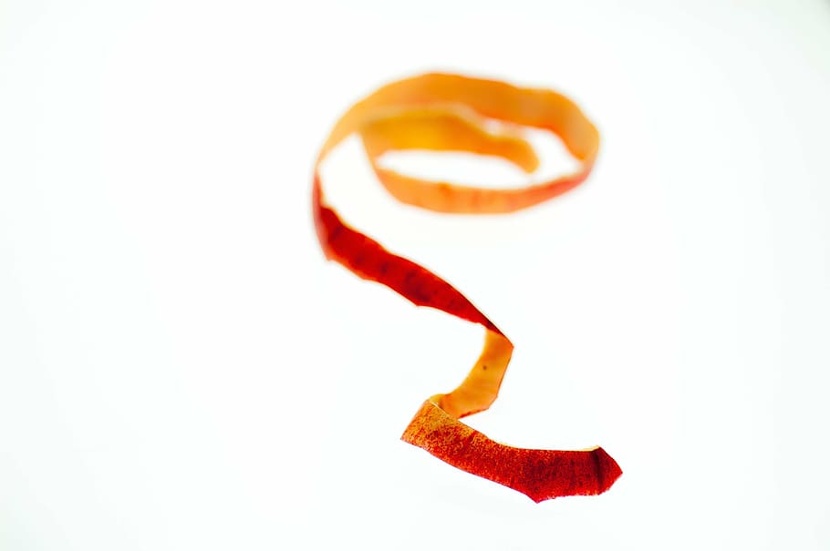 apple, white, light table, close, apple peel, blur, white background HD wallpaper