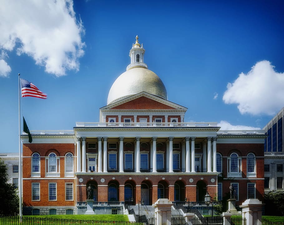 Capitol Building, Dome, Columns, statehouse, boston, massachusetts HD wallpaper