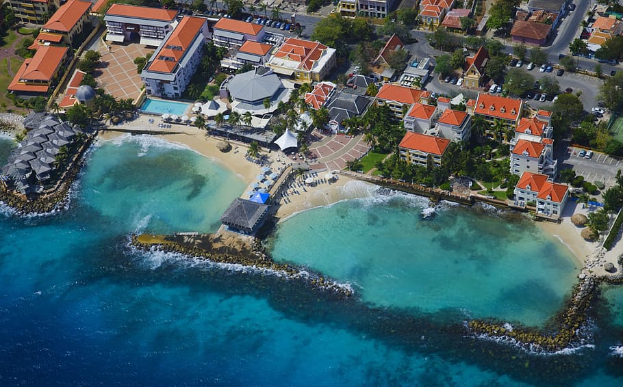beach, willemstad, curacao, water, building exterior, architecture HD wallpaper