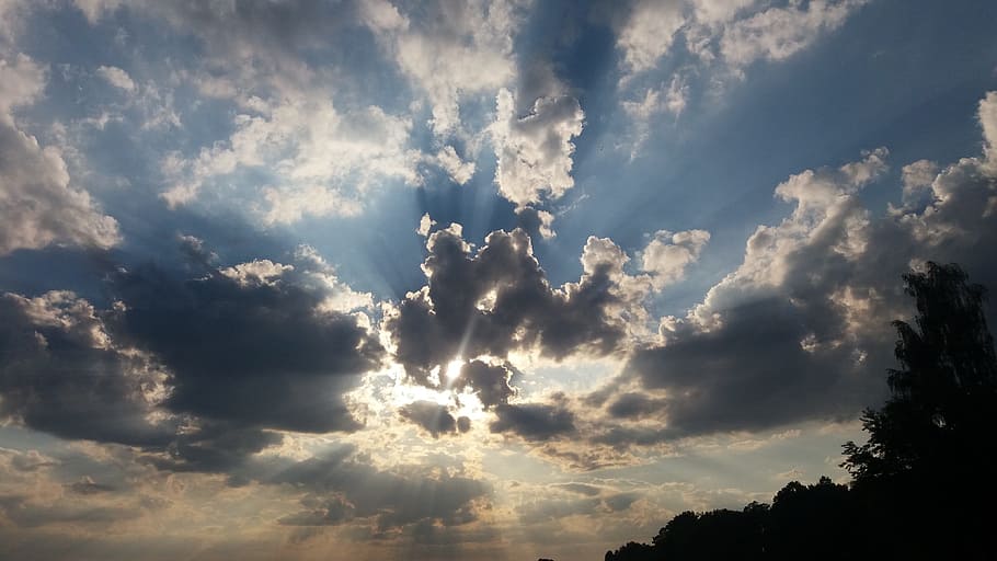 Sky, Clouds, Evening, Cloud Cover, nature, blue sky, view, dark HD wallpaper