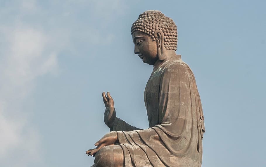 Gautama Buddha statue, buddha giant tian tan, zen, 34 meters high