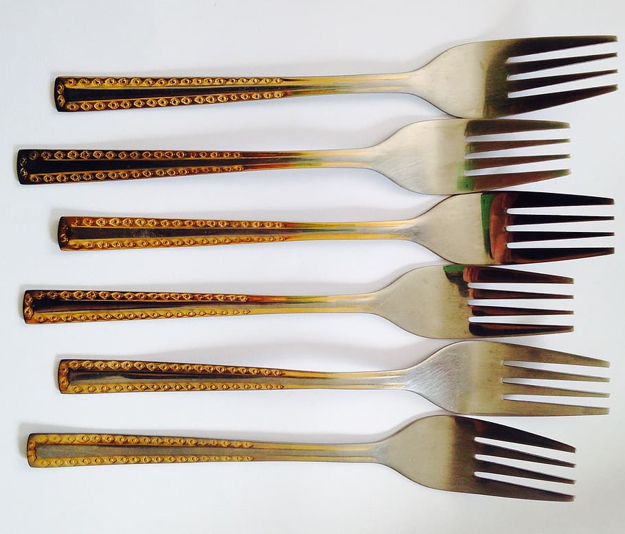 several, forks, tables, indoors, still life, no people, studio shot HD wallpaper