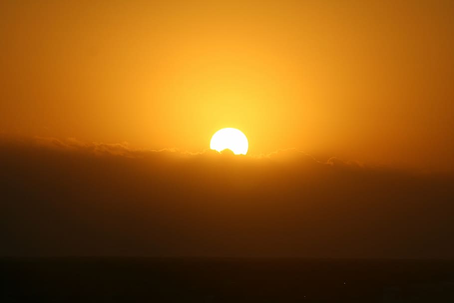 photography of sun during golden hour, setting sun, sunset HD wallpaper