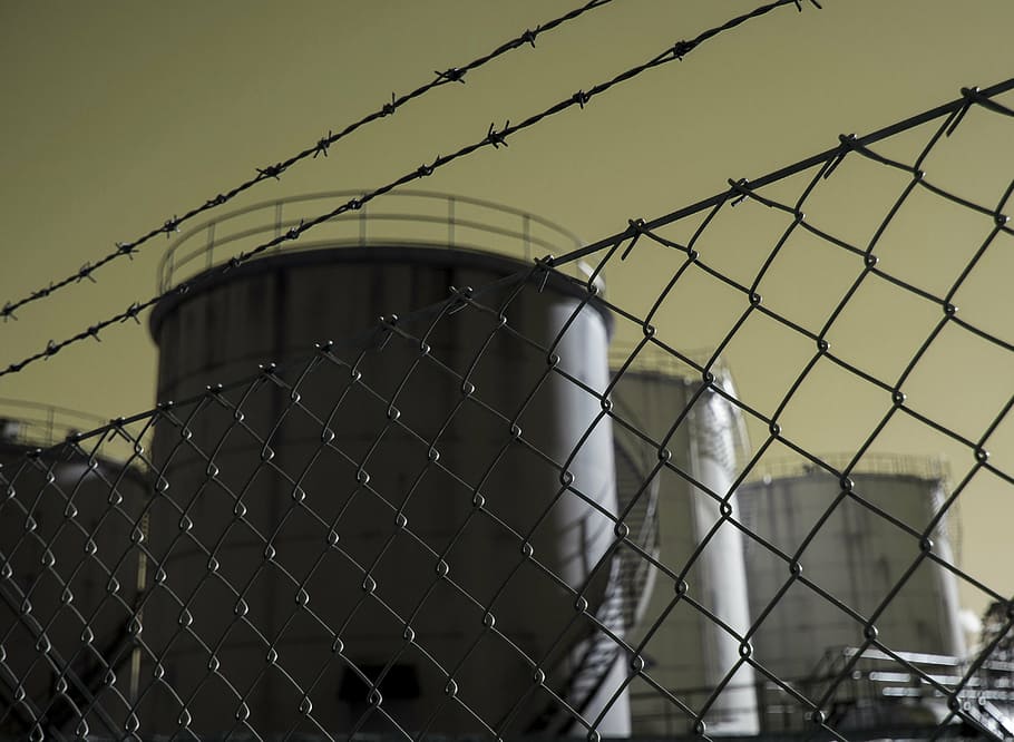 factory, pollution, fence, barrier, boundary, safety, security HD wallpaper