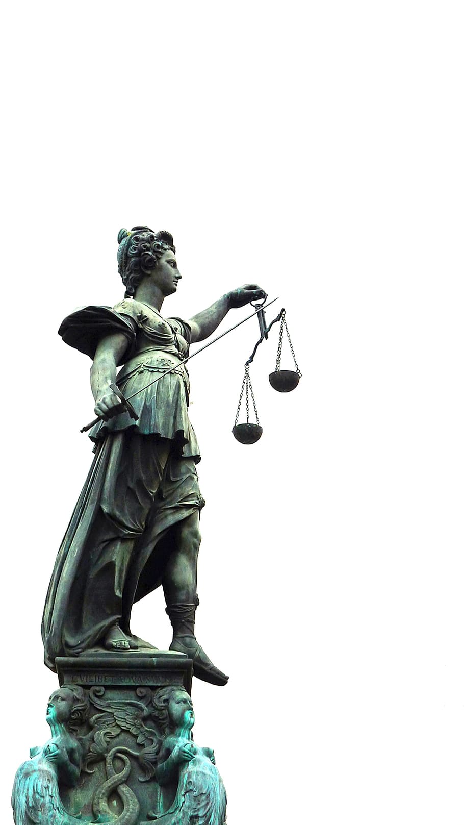 man holding scale statue under clear sky, Justitia, Right, Justice, Case
