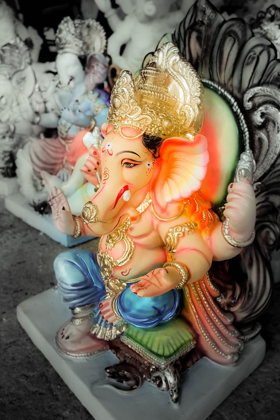 HD wallpaper: ceramic Ganesha figurine, lord ganesha, ganapati, hindu,  spirituality | Wallpaper Flare