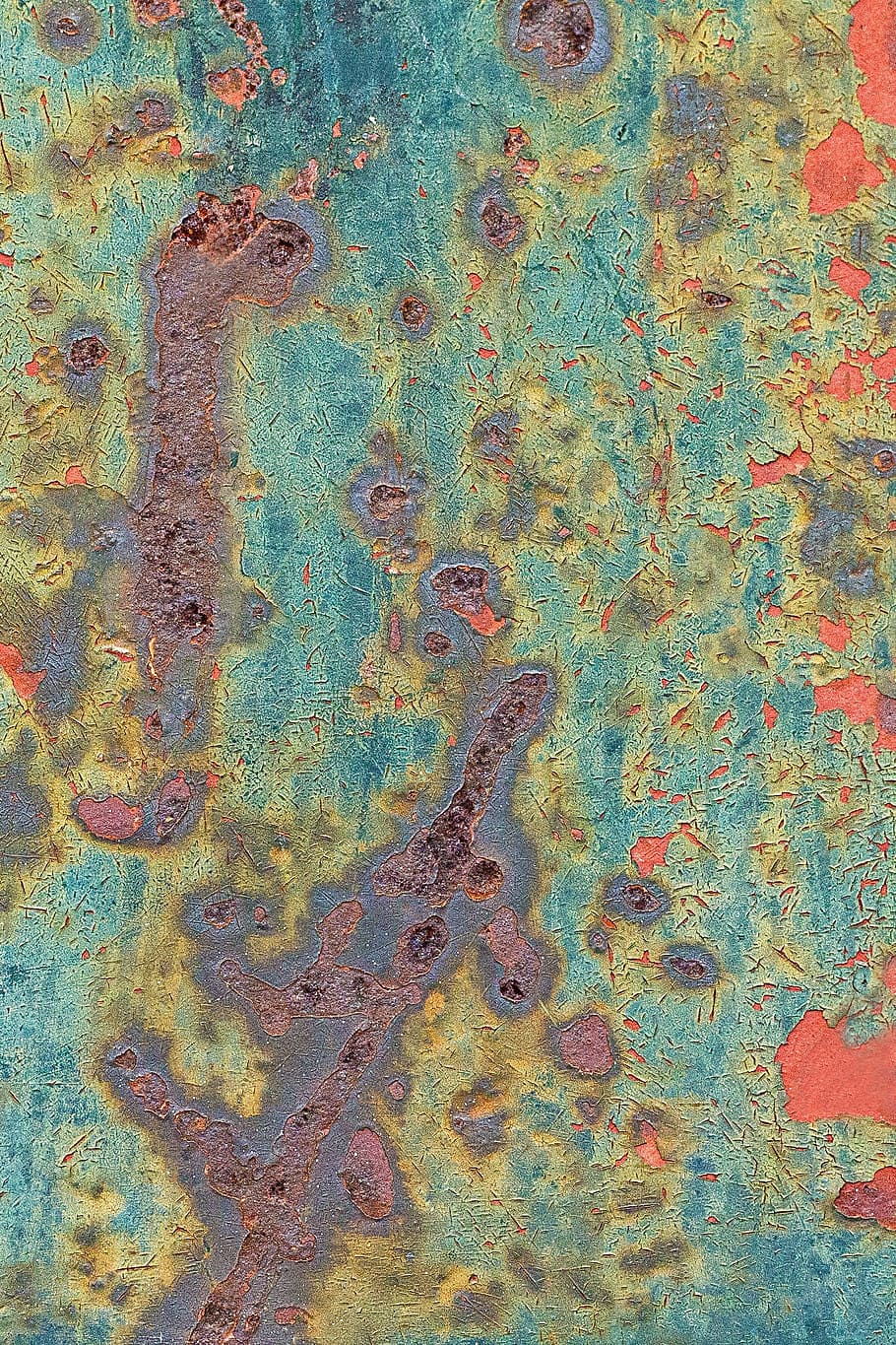 blue, yellow, and orange abstract painting, background, texture HD wallpaper