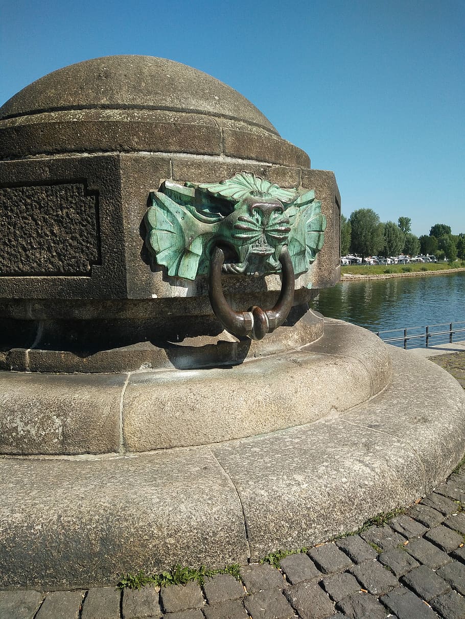 lion, water, borg, art and craft, sculpture, day, representation HD wallpaper
