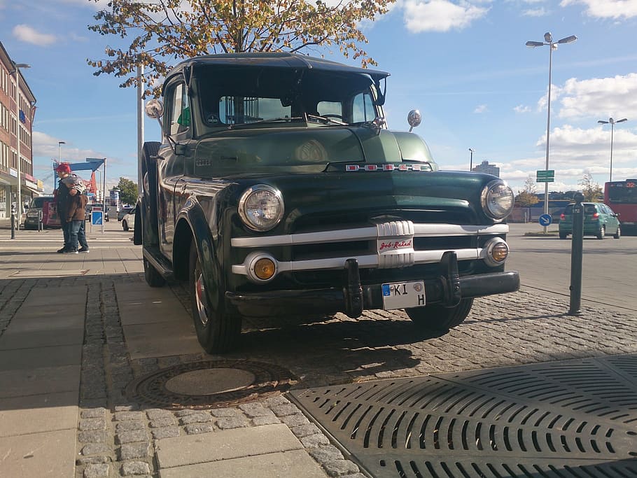 kiel, oldtimer, pickup, dodge, americans, downtown, port, meeting HD wallpaper