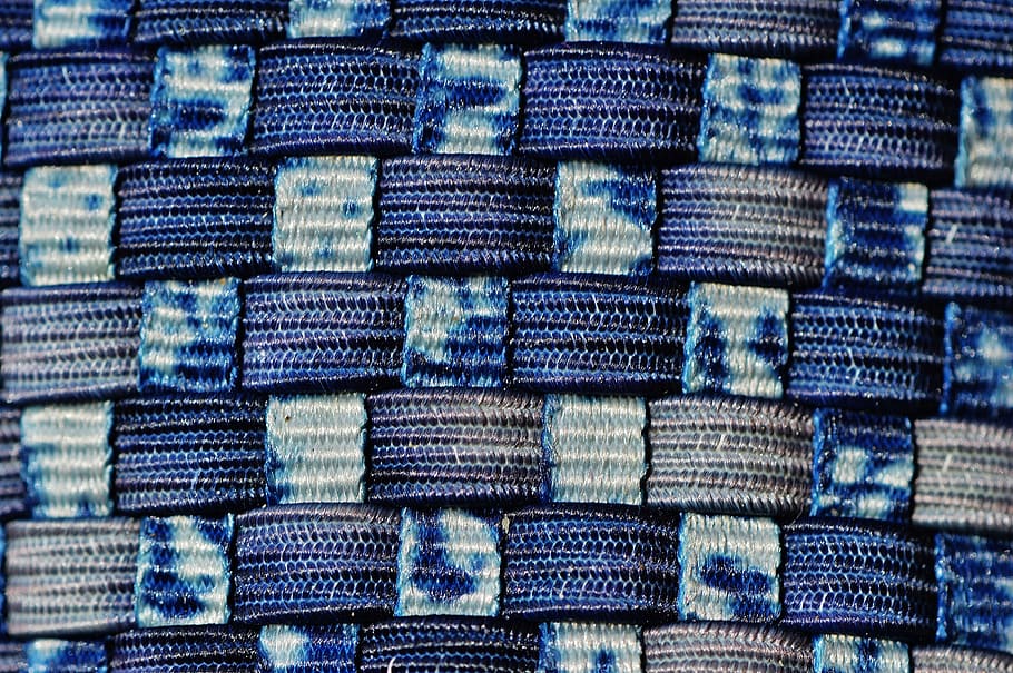 blue cloth, braid, background, woven, rubber bands, blue pattern HD wallpaper