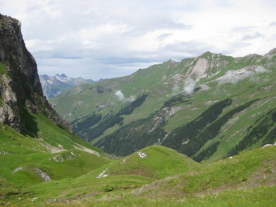 Alps, Austria, Nature, Summer, Landscape, europe, green, mountain HD wallpaper