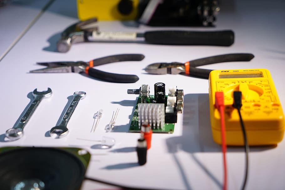 tools, parts, circuit, no people, still life, indoors, studio shot HD wallpaper