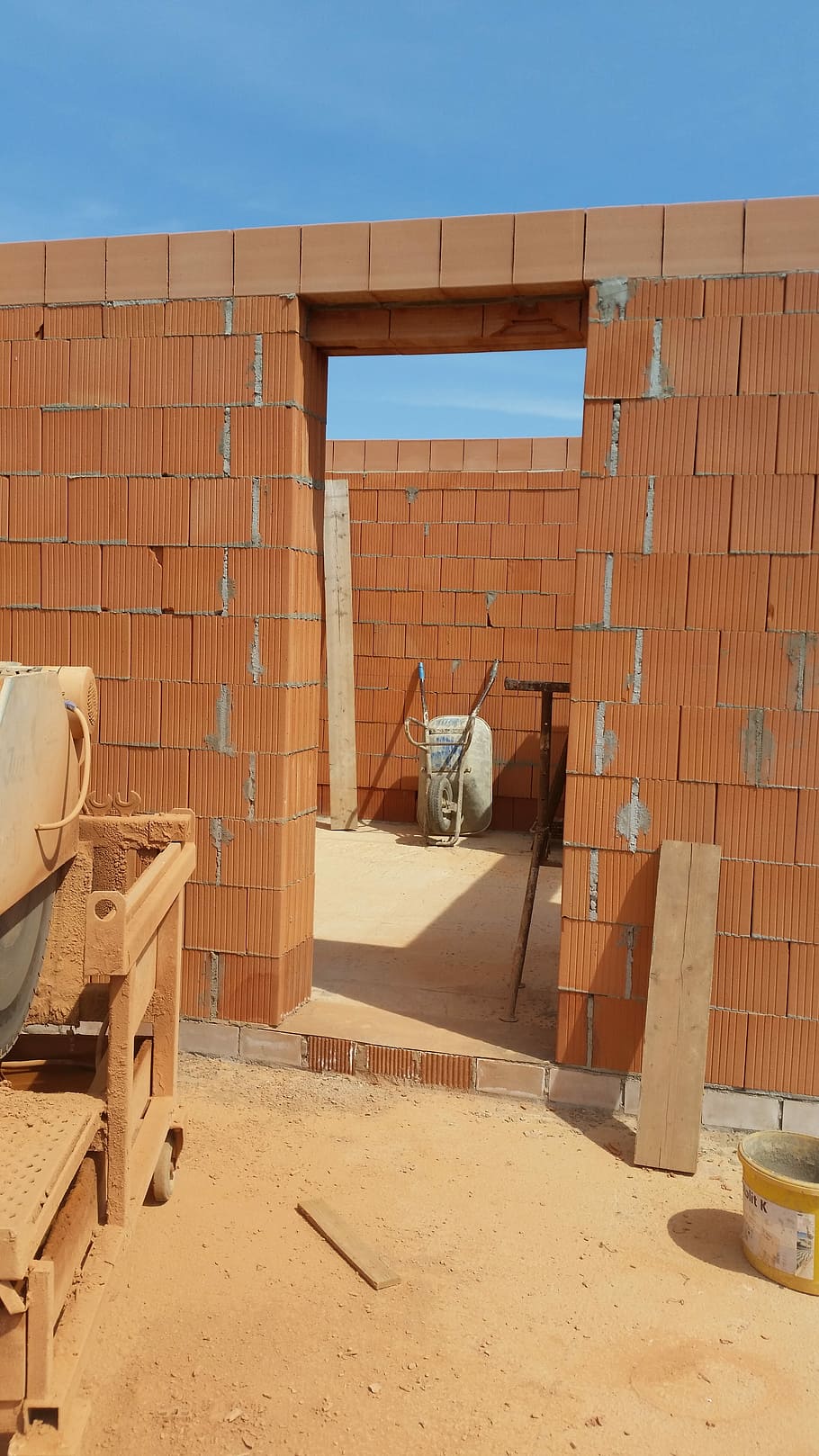Brick, House, Construction, site, house construction, construction site HD wallpaper