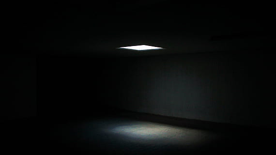 HD wallpaper: dark pathway lit with small light fixture, black wall ...