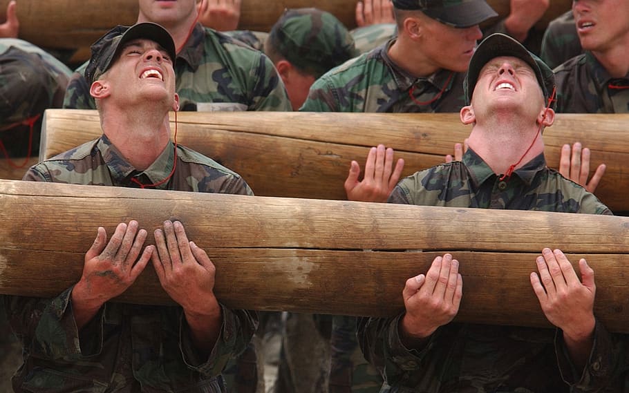 two military officers performing training during daytime, teamwork HD wallpaper