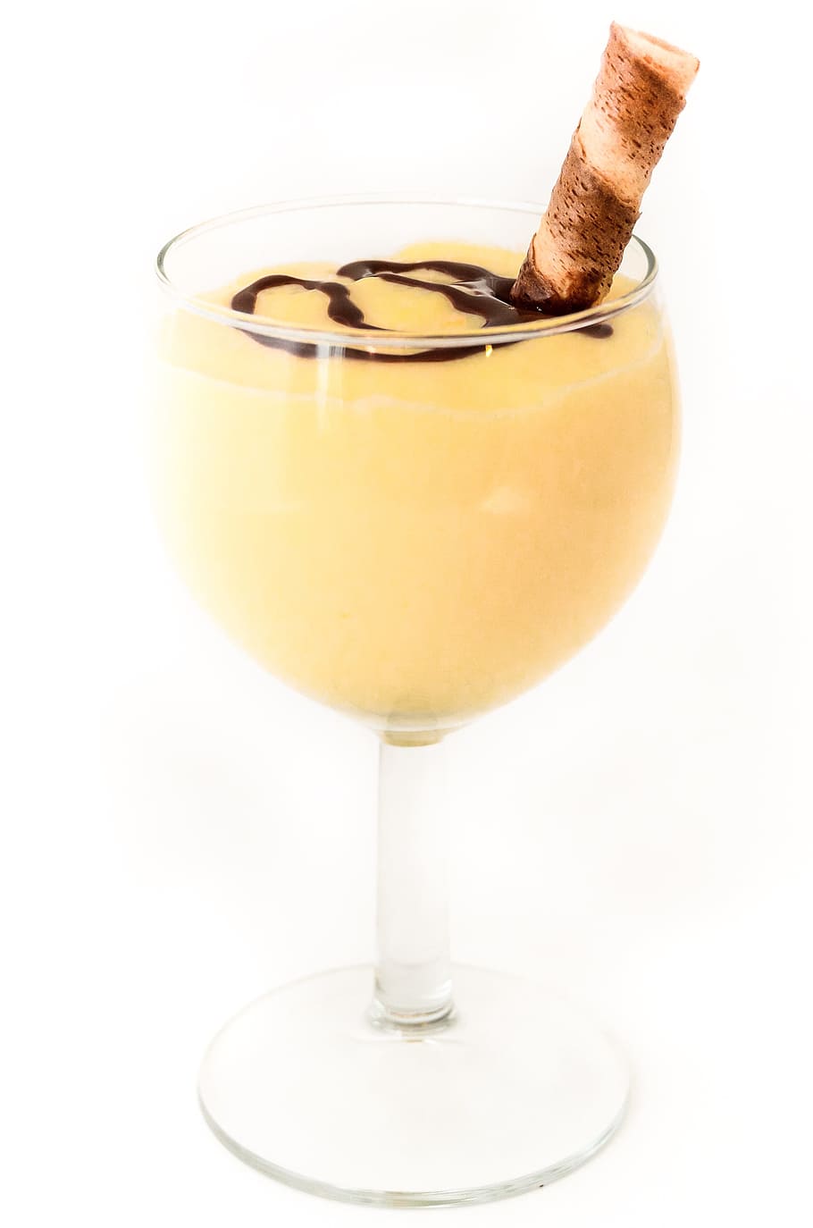 clear footed glass filled with cream, Dessert, Pudding, Sweets HD wallpaper