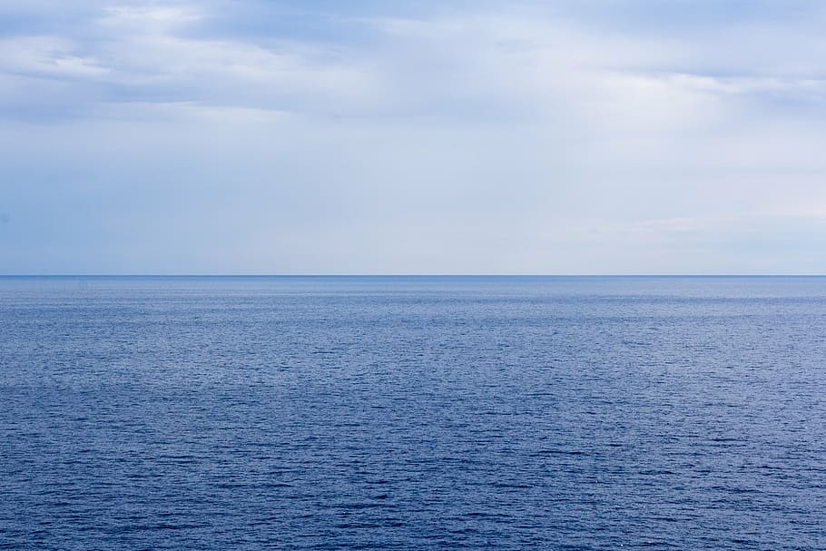 landscape photo of ocean, sea, horizon, sky, arctic ocean, atlantic ocean, HD wallpaper