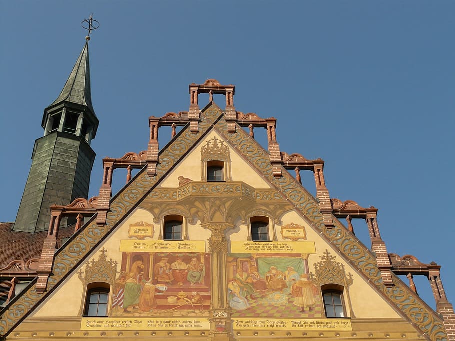 home, building, facade, architecture, town hall, ulm, germany HD wallpaper